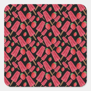 Eiscrememuster Lollenmuster Lollipop 10 Quadratischer Aufkleber
