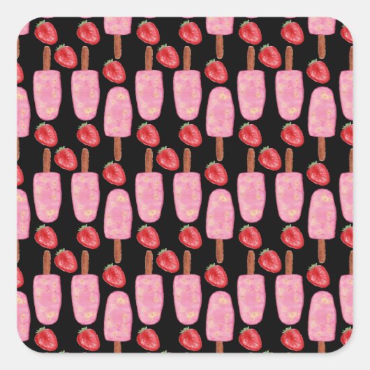 Eiscrememuster | Lollenmuster | Lollipop 1 Quadratischer Aufkleber (Vorderseite)