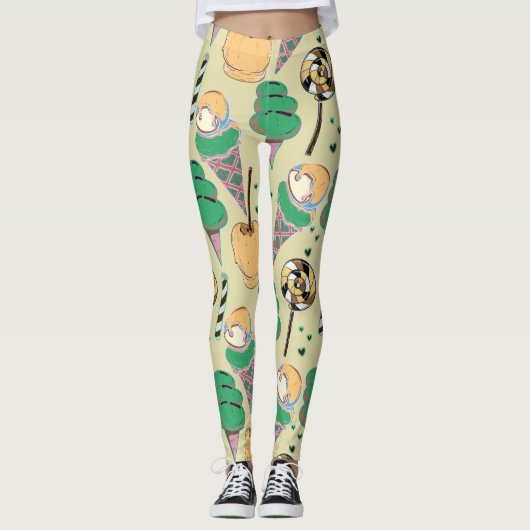 Eiscrememuster | Lollenmuster | Lollipop 25 Leggings (Vorderseite)