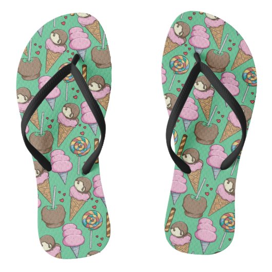 Eiscrememuster | Lollenmuster | Lollipop 29 Badesandalen (Fußbett)