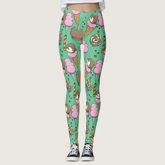 Eiscrememuster | Lollenmuster | Lollipop 29 Leggings (Vorderseite)
