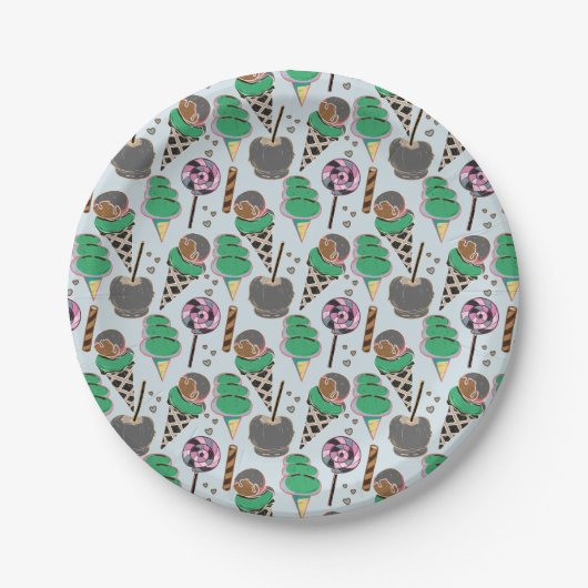 Eiscrememuster | Lollenmuster | Lollipop 30 Pappteller (Vorderseite)