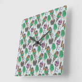 Eiscrememuster | Lollenmuster | Lollipop 30 Quadratische Wanduhr (Winkel)