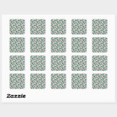 Eiscrememuster | Lollenmuster | Lollipop 30 Quadratischer Aufkleber (Blatt)