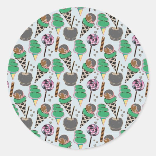Eiscrememuster | Lollenmuster | Lollipop 30 Runder Aufkleber (Vorderseite)
