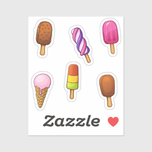 Eiscremesammlung Aufkleber (Blatt)