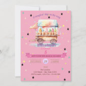 Eiscremestars Einladung zum Geburtstag (Vorderseite)