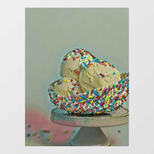 Eiscremesuppe Sprinklen Fensteraufkleber (Blatt)