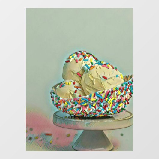 Eiscremesuppe Sprinklen Fensteraufkleber (Blatt)