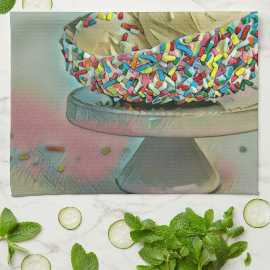 Eiscremesuppe Sprinklen Geschirrtuch (Gefaltet)