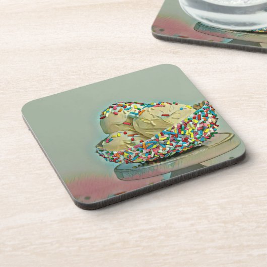 Eiscremesuppe Sprinklen Getränkeuntersetzer (Linke Seite)