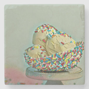 Eiscremesuppe Sprinklen Steinuntersetzer