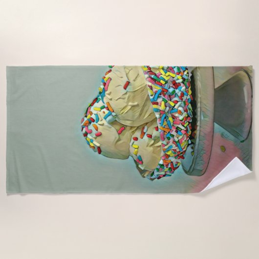 Eiscremesuppe Sprinklen Strandtuch (Vorderseite)