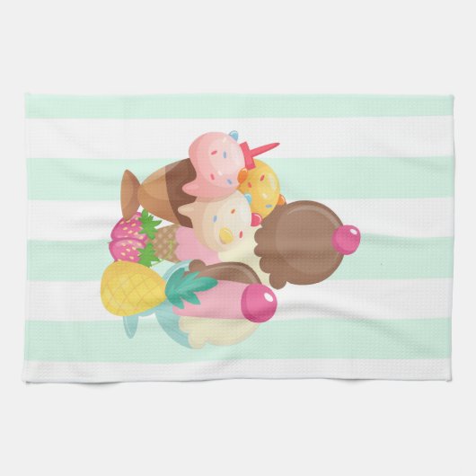 Eiscremesuppen mit Sprinklen Geschirrtuch (Horizontal)