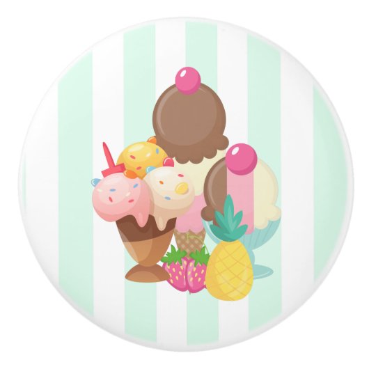 Eiscremesuppen mit Sprinklen Keramikknauf (Vorderseite)