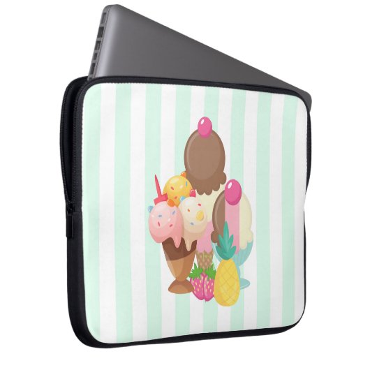 Eiscremesuppen mit Sprinklen Laptopschutzhülle (Vorne Rechts)