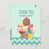 Eiscremesuppen mit Sprinklen Party Vielen Dank Postkarte (Vorne/Hinten)