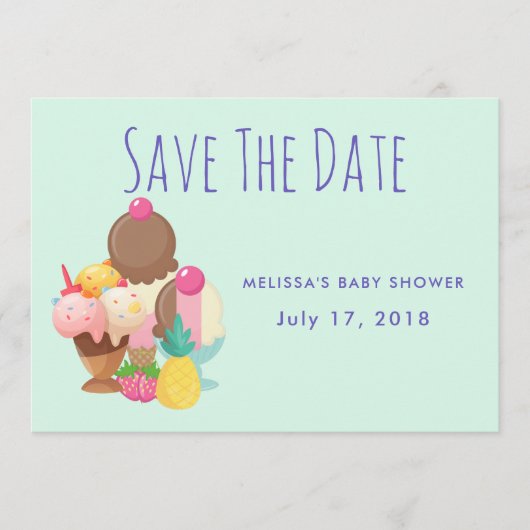 Eiscremesuppen mit Sprinklen Save the Date (Vorderseite)