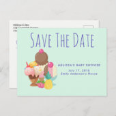 Eiscremesuppen mit Sprinklen Save the Date Ankündigungspostkarte (Vorne/Hinten)