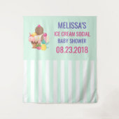 Eiscremesuppen mit Sprinkles Babydusche Wandteppich (Vorderseite)