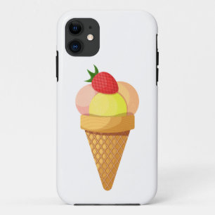 Eiscremesuppen und Erdbeeren in Waffelkonus Case-Mate iPhone Hülle