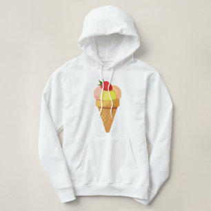 Eiscremesuppen und Erdbeeren in Waffelkonus Hoodie