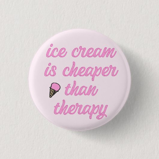 Eiscremetherapie - Funny Summer Quote Button (Vorderseite)