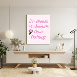 Eiscremetherapie - Funny Summer Quote Poster
