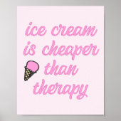 Eiscremetherapie - Funny Summer Quote Poster (Vorne)