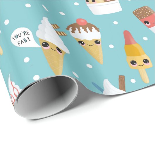 Eiscremeverpackung Geschenkpapier (Rolleneckpunkt)