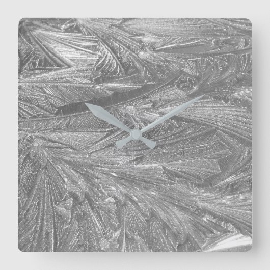 Eisdesign an der Wall-Uhr Quadratische Wanduhr (Vorderseite)