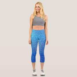 Eisdesign auf blauem Metall Capri Leggings