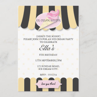 Eisdiele Geburtstagsfeier Einladung