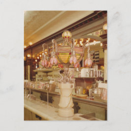 Eisdiele mit Lampe aus Tiffany Postkarte