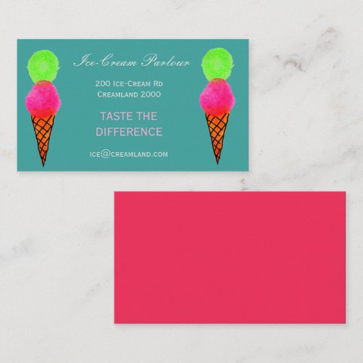 Eisdiele oder Geschäft Visitenkarte (Vorne/Hinten)