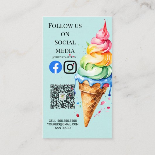 Eisdiele Party-Shop-Event Visitenkarte (Rückseite)