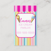 Eisdiele Party-Shop-Event Visitenkarte (Vorderseite)