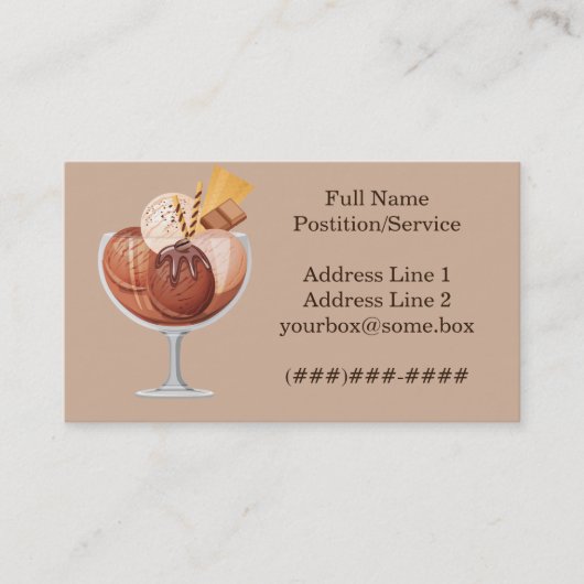 Eisdiele Visitenkarte (Vorderseite)