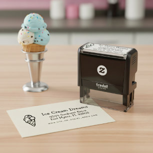 Eisdielen-Geschäft Rücksendeadresse Stempel