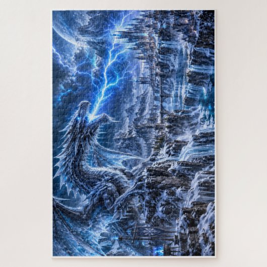 Eisdrache – Blaue Blitzsturm Puzzle (Vertikal)