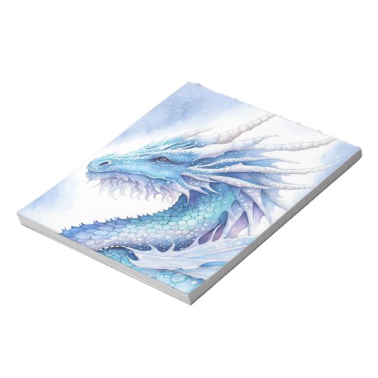 Eisdrache in hellblauer Farbe Notizblock (Rotiert)