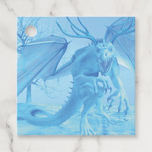 Eisdrache mit Geweih Geschenkanhänger (Vorderseite)