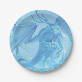 Eisdrache mit Geweih Pappteller
