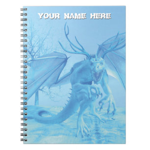 Eisdrache mit Geweih. Personalisiert Notizblock