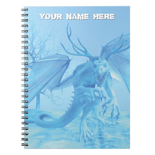 Eisdrache mit Geweih. Personalisiert Notizblock (Vorderseite)