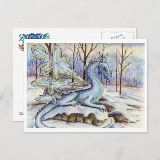 Eisdrache - Postkarte (Vorne/Hinten)