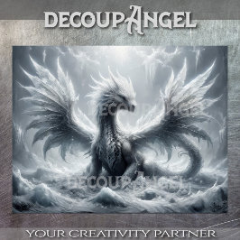 Eisdragon - Decoupage- Seidenpapier