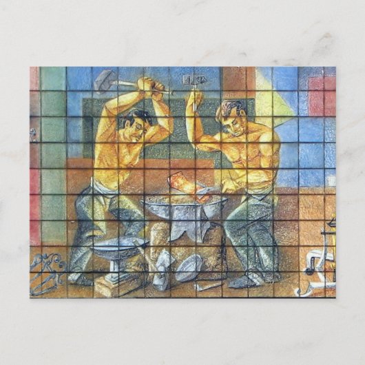 Eisen-Arbeiter-Postkarte Postkarte (Vorderseite)