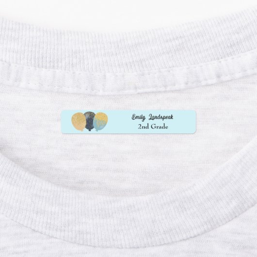 Eisen auf Aquamarinen Glitzer Party Balloons Etiketten (Befestigt)