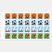 Eisen auf Boys Sportbälle Kleiderschilder NAME Etiketten (Blatt)